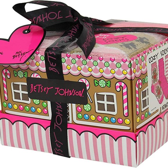 Betsey Johnson Women's Gingerbread Man and Stripe Cozy Box BJ44831, Multi, One S - Picture 1 of 6
